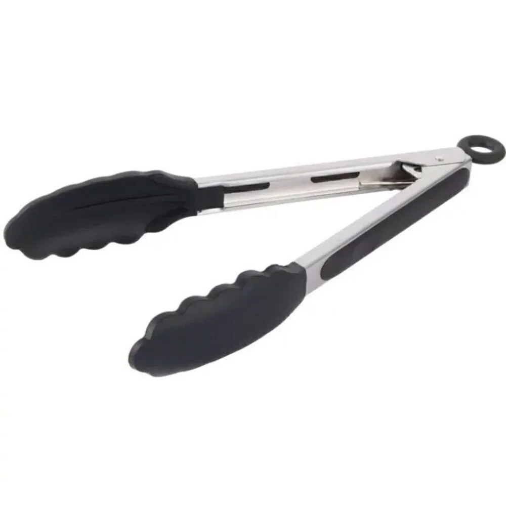 ECO QUALITY - NWT Set of 4 Stainless Steel Kitchen Tongs. 8” w/Silicone Tips